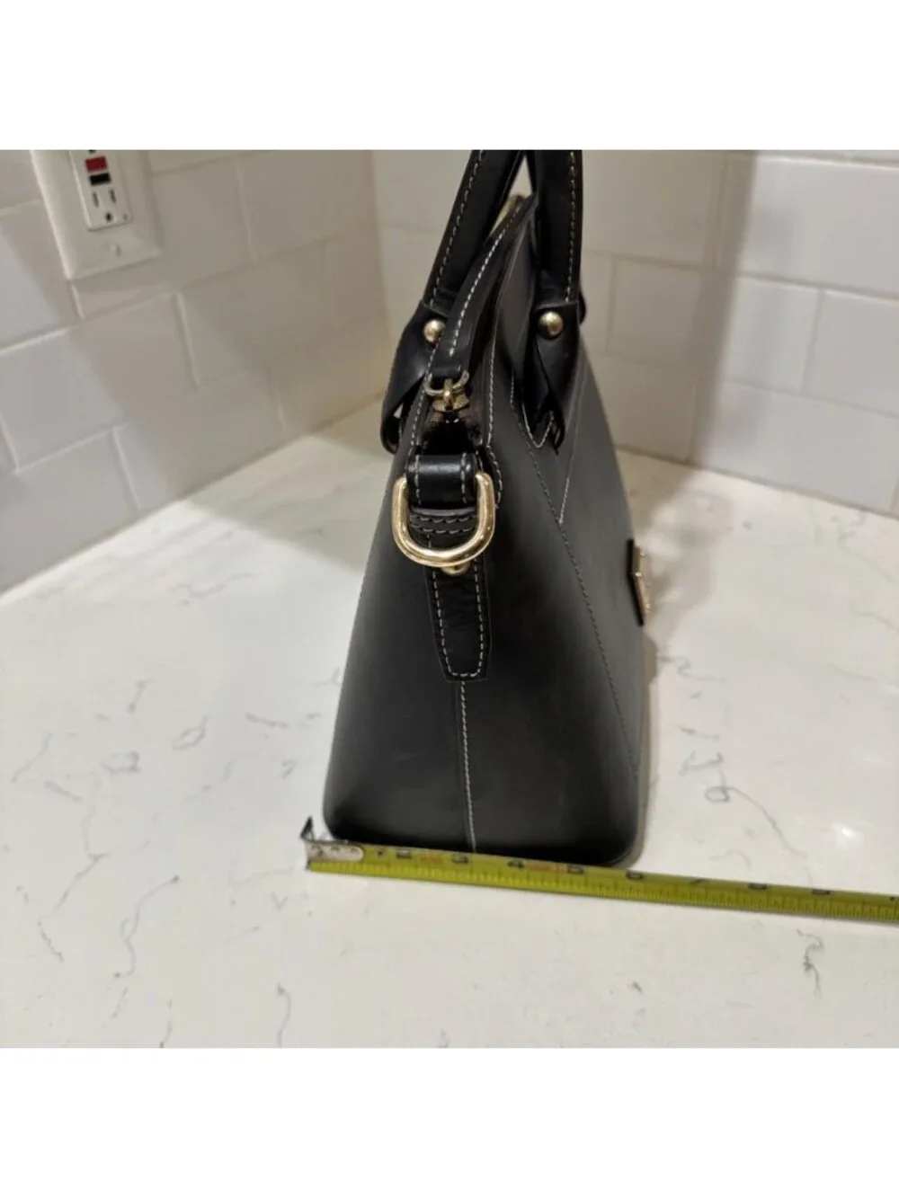As Is Dooney and Bourke Black Leather Satchel Bag Tote